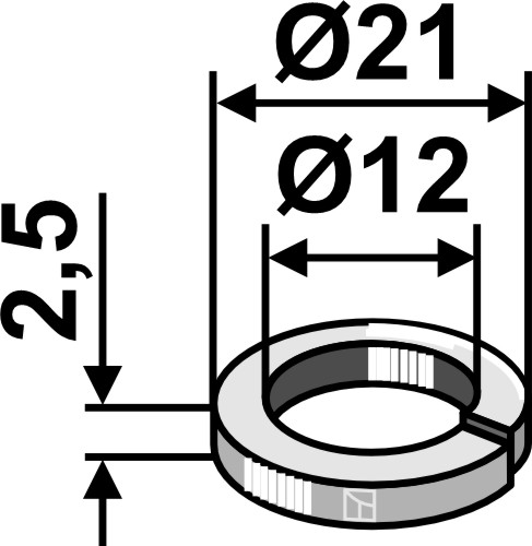 Fjederskive Ø21x2,5xØ12