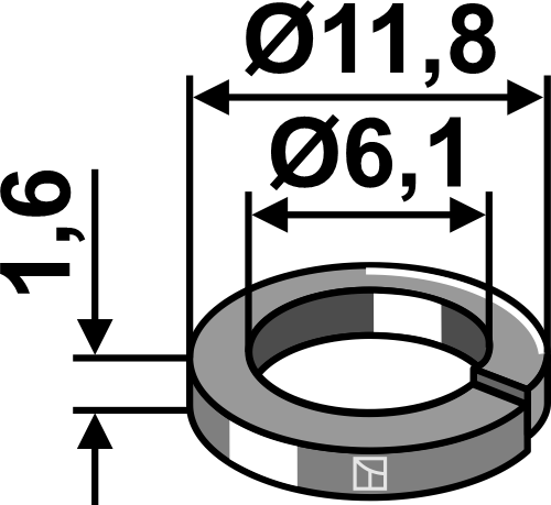 Fjederskive Ø11,8x1,6xØ6,1