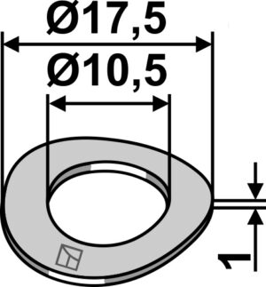 Konisk fjederskive Ø17,5x1xØ10,5 DIN137