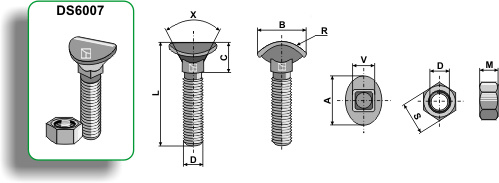 Spidsbolt - M8x33 - 6.6