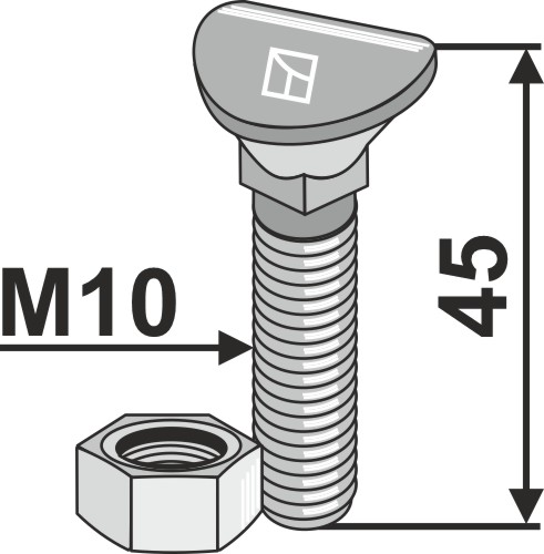 Spidsbolt - M10x45 - 10.9