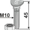 Spidsbolt - M10x45 - 8.8