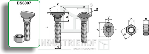 Spidsbolt - M8x20 - 6.6