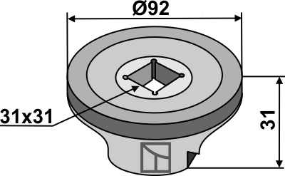 Flange indvendig Ø92