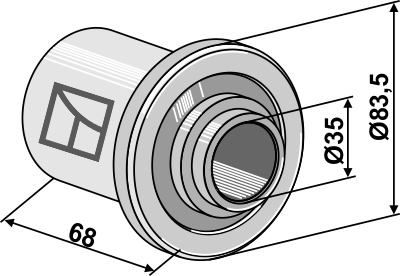 Afstands bøsning -68mm