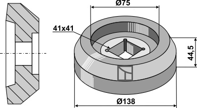 Flange indvendig Ø138