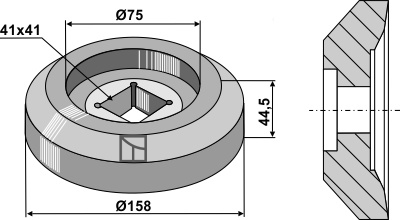Flange udvendig Ø158