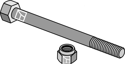 Bolt M10x120 m. møtrik