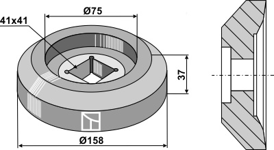 Flange udvendig Ø158