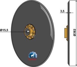 Såskær metal Ø382x3,5