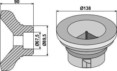 Flange indvendig Ø138