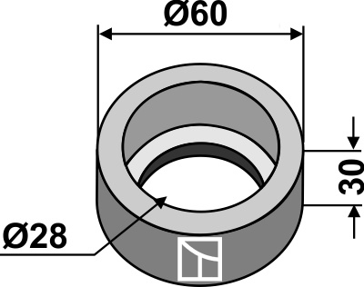 Flange indvendig for 26x26 firkantet aksel