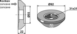 Flange udvendig Ø92