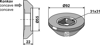 Flange udvendig Ø92