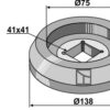 Flange indvendig Ø138