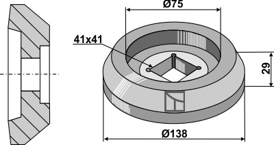 Flange indvendig Ø138