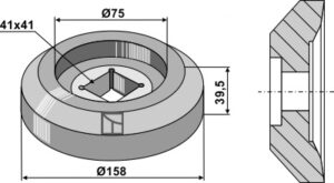 Flange udvendig Ø158