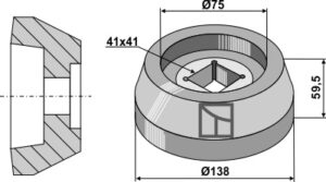 Flange indvendig Ø138