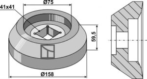 Flange udvendig Ø158