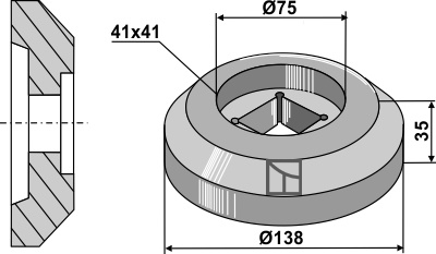 Flange inderst og yderst Ø138