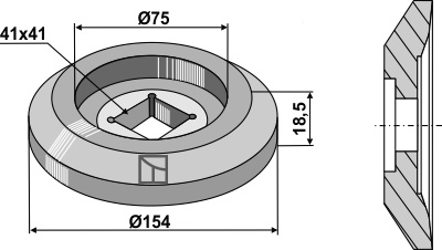 Flange udvendig Ø154