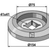 Flange indvendig Ø154