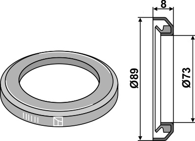 Front ring - Ø89xØ73x8