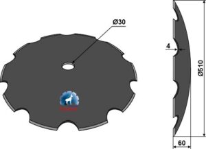 Tallerken takket Ø510x4