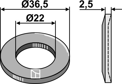 Skive Ø36,5x2,5xØ22
