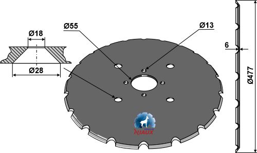 Såskær metal Ø477x6