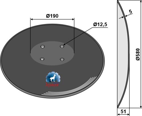 Tallerken glat - Ø580x5 m.