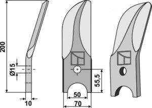Rotorharve kniv boron stål højre