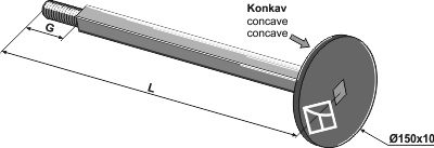 Firkantet aksel 25x25 - 450 - M24x2