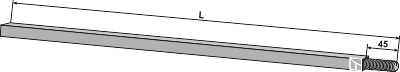 Firkantet aksel 26x26 - 1860 - M24x2
