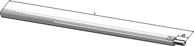 Firkantet aksel 26x26 - 3500 - M24x2