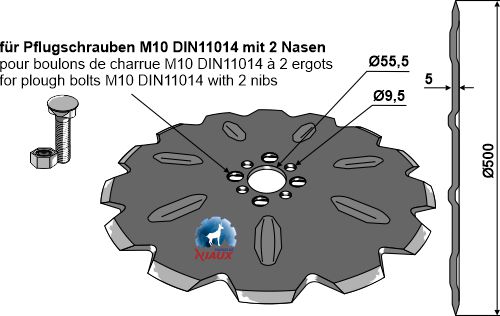 Tallerken takket Ø500x5