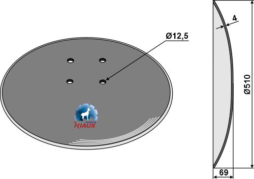 Tallerken glat Ø510x4