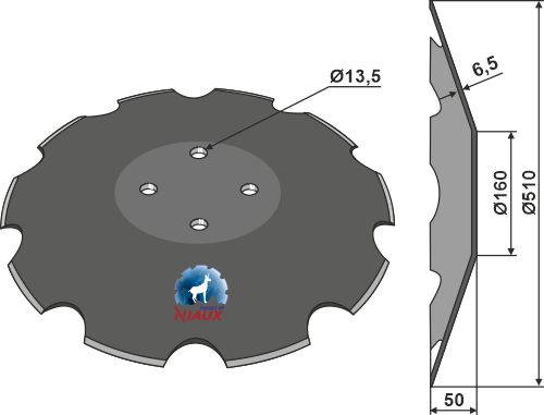 Tallerken takket Ø510x6,5