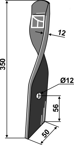 Spadeharve kniv for Dyna-Drive,Jumbo højre
