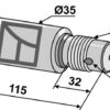 Aksel med gevind M30x3,5