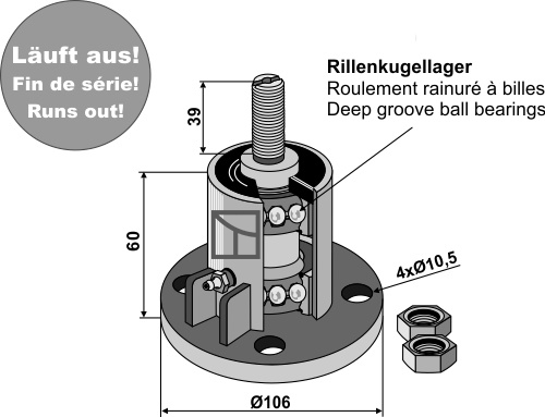 Leje kpl, med gevind M20x1.5