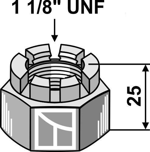 Kronmøtrik 1 1/8''UNF