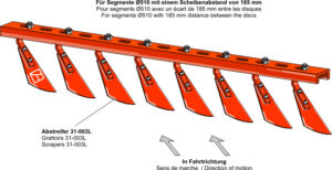 Afskrabersæt m. 9 stk - venstre