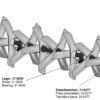 Sektion af 11 knivkryds for spaderulleharve, højre - 1930