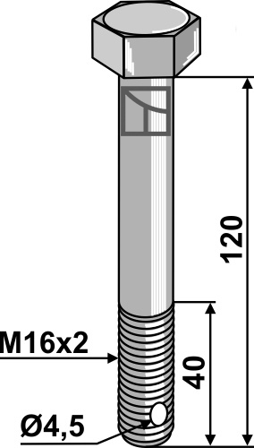 312-105070120 Bolt M16x2x120