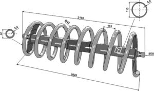 312-210-42l Spiralpakkervalse 2100mm - venstre