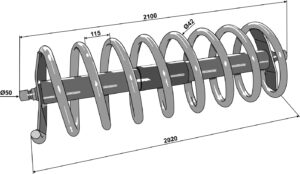312-210-42r Spiralpakkervalse 2100mm - højre