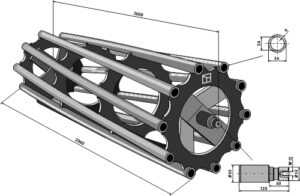 312-300-400-35 Rørpakkervalse Ø400 - 3000