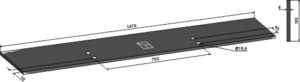 Skæreskinne 1470x8mm