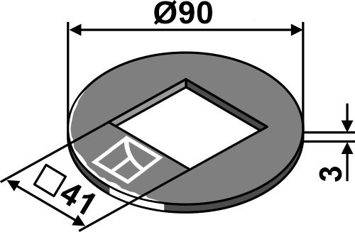 Justeringsskive Ø90x3x41